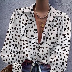 Leopard Bishop Sleeve V Neck Shirt